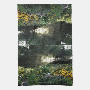 Sun Rays in the Late Season Gardens Tea Towel