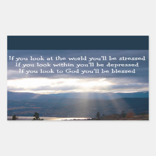  Sun Rays Lakeshore Storm Clouds Look at God Rectangular Sticker