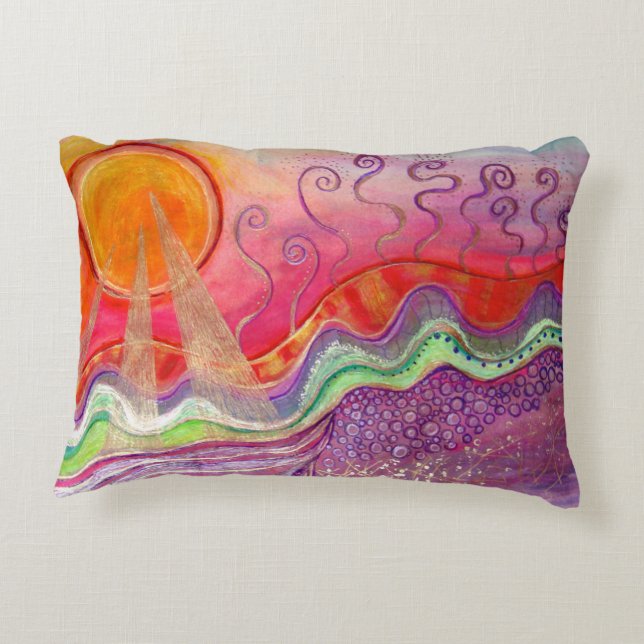 Sun Rays Landscape Decorative Cushion (Back)