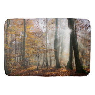 Sun Rays Mystic Misty Forest Bath Mat