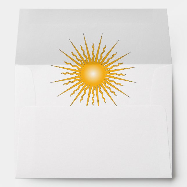 Sun Rays Name Note Card Envelope (Back (Bottom))