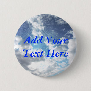 Sun Rays On Blue Sky Button Pin