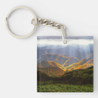 Sun Rays Over Shirakami-Sanchi Mountains Key Ring
