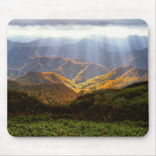 Sun Rays Over Shirakami-Sanchi Mountains Mouse Pad