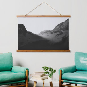 Sun rays over the mountains hanging tapestry