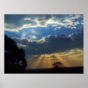 Sun Rays Spiritual Skies : Victoria Australia Post Poster