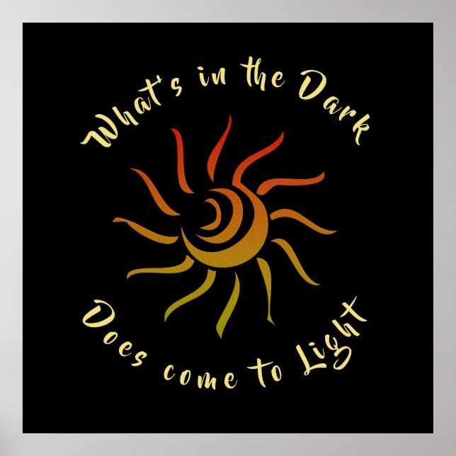 Sun Rays Sunshine Light Inspired Saying Poster (Front)