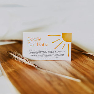 Sun Retro Books For Baby Ticket Enclosure Card