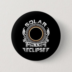 Sun Retro Solar Eclipse 2024 Totality April 8 Men  6 Cm Round Badge