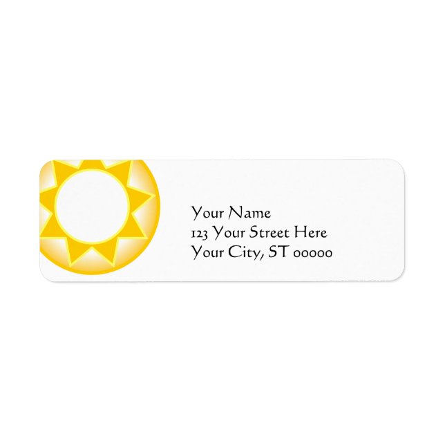 Sun Return Address Label (Front)