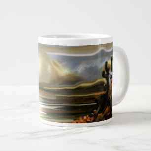Sun Rise On the Desert Southwestern Abstract Art Large Coffee Mug