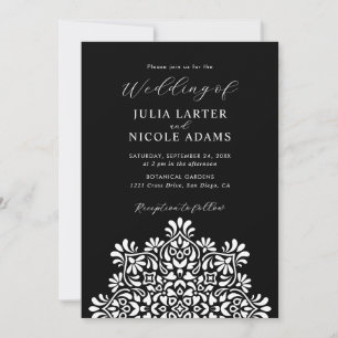 Sun Rising Boho Rustic Floral Mandala Wedding Invitation