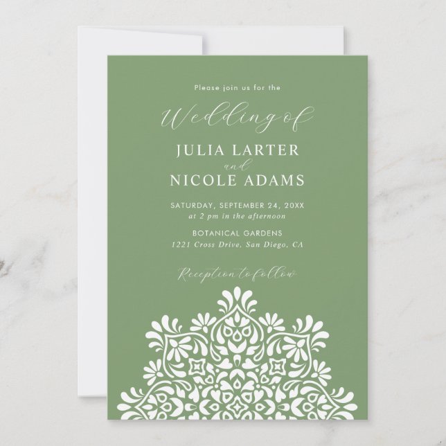 Sun Rising Boho Rustic Floral Mandala Wedding Invitation (Front)