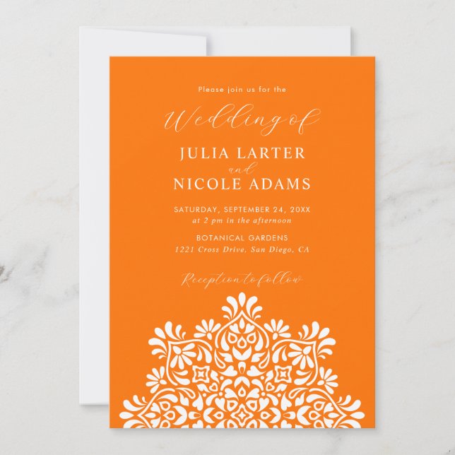 Sun Rising Boho Rustic Floral Mandala Wedding Invitation (Front)