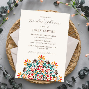 Sun Rising Boho Rustic Floral Mandala Wedding Invitation