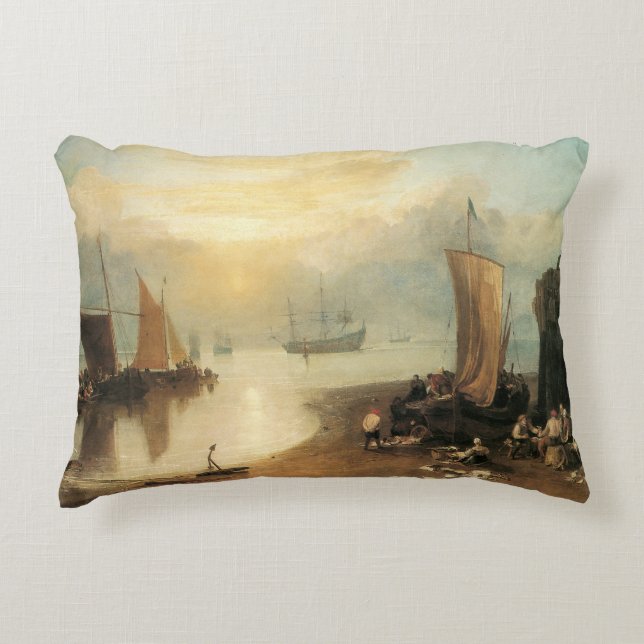 Sun Rising Through Vapour by Joseph Turner Decorative Cushion (Front)