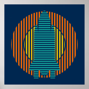 sun rocket stripes poster
