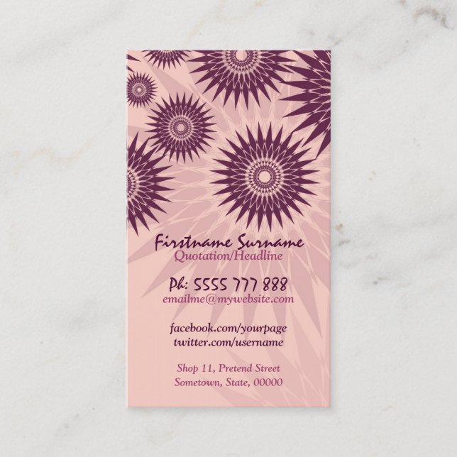 Sun Rosea w/ Logo Business Card (Front)