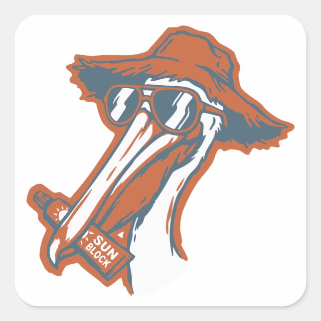 Sun-safe Pelican Square Sticker (Front)