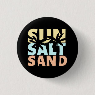 Sun Salt Sand Beach Summer 3 Cm Round Badge