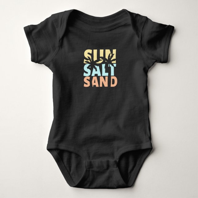 Sun Salt Sand Beach Summer  Baby Bodysuit (Front)