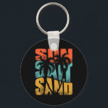 Sun Salt Sand Beach Sunset Summer Vacation Christm Key Ring<br><div class="desc">Sun Salt Sand Beach Sunset Summer Vacation Christmas In July</div>