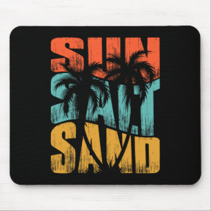 Sun Salt Sand Beach Sunset Summer Vacation Christm Mouse Pad