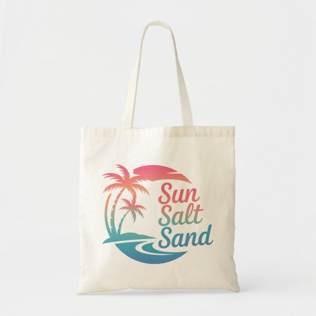Sun Salt Sand Beach Vibes Tote Bag (Front)