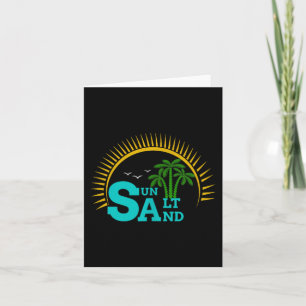 Sun Salt Sand Funny Beach Palm Tree Summer Card