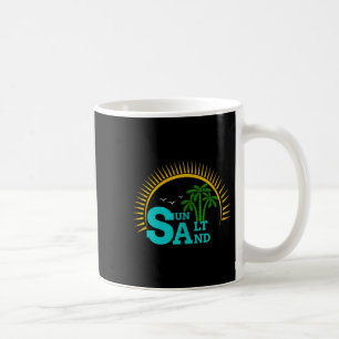 Sun Salt Sand Funny Beach Palm Tree Summer Coffee Mug