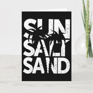 Sun Salt Sand Palm Tree Hawaii Beach Summer Vacati Card