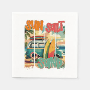 Sun, Salt, Sand – Retro Beach Vibes Napkin