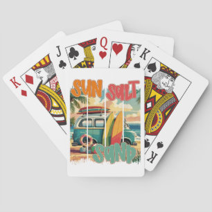 Sun, Salt, Sand – Retro Beach Vibes Playing Cards
