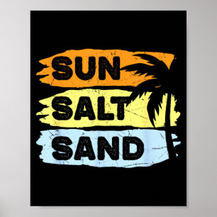 Sun salt sand retro summer vacation beach cruise poster