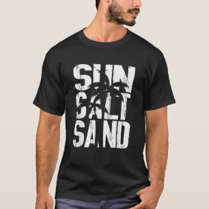 Sun Salt Sand Summer Retro Colorful Happy Holiday  T-Shirt