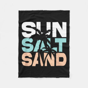 Sun Salt Sand Summer Retro Colourful Happy Holiday Fleece Blanket