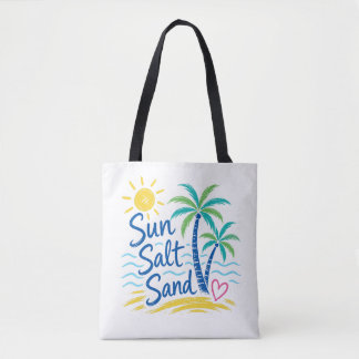 Sun Salt Sand – Tropical Beach Palm Tree Summer  Tote Bag