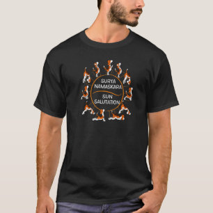 Sun Salutation Beagle Dog Yoga Poses Cute Yogi Mem T-Shirt