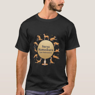 Sun Salutation Dog Puppy Pet Lover Yoga Meditation T-Shirt