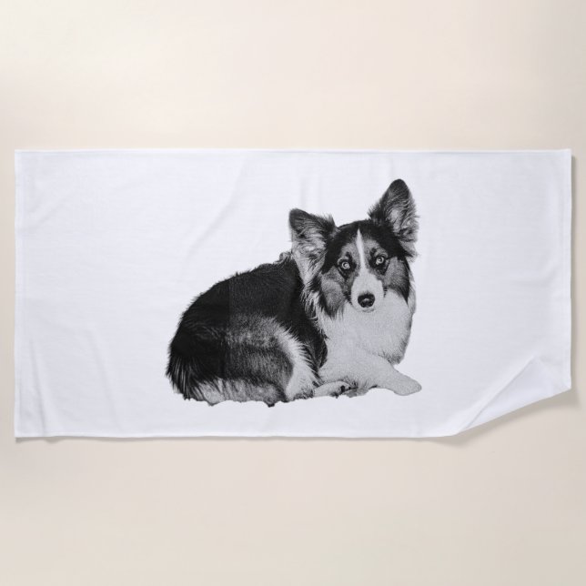 Sun, Sand, and a Corgi Beach Towel (Front)