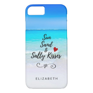 Sun Sand and Salty Kisses Tropical Beach Custom iPhone 8/7 Case