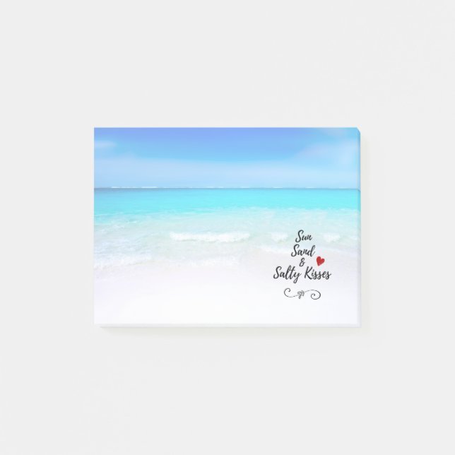 Sun Sand and Salty Kisses Tropical Beach Post-it Notes (Front)