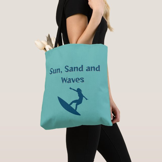 Sun, Sand and Waves Tote Bag (Close Up)