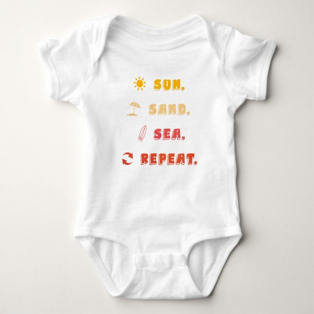 Sun Sand Sea Repeat – Beach Vibes Toddler Bodysuit (Front)