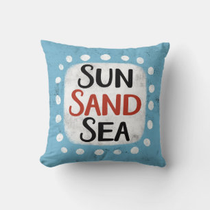 Sun Sand Sea Throw Pillow