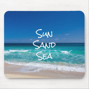 Sun Sand Sea Tropical Beach Turquoise Water Mouse Pad