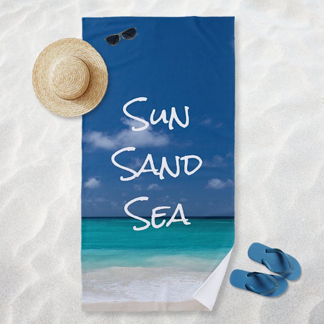 Sun Sand Sea Tropical Beach Turquoise Water Towel (Sun Sand Sea Tropical Beach Turquoise Water Beach Towel)