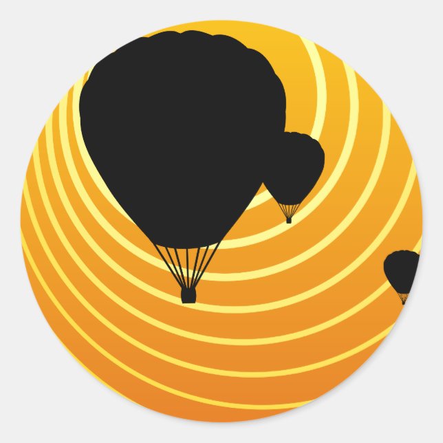sun scene ballooning classic round sticker (Front)