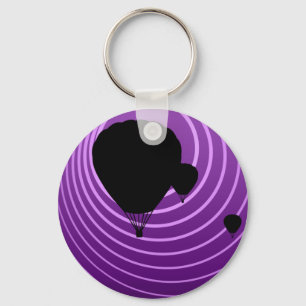 sun scene ballooning key ring