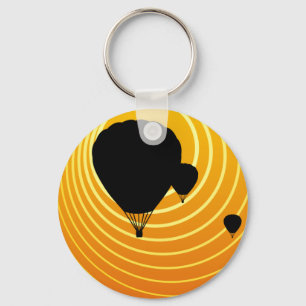 sun scene ballooning key ring